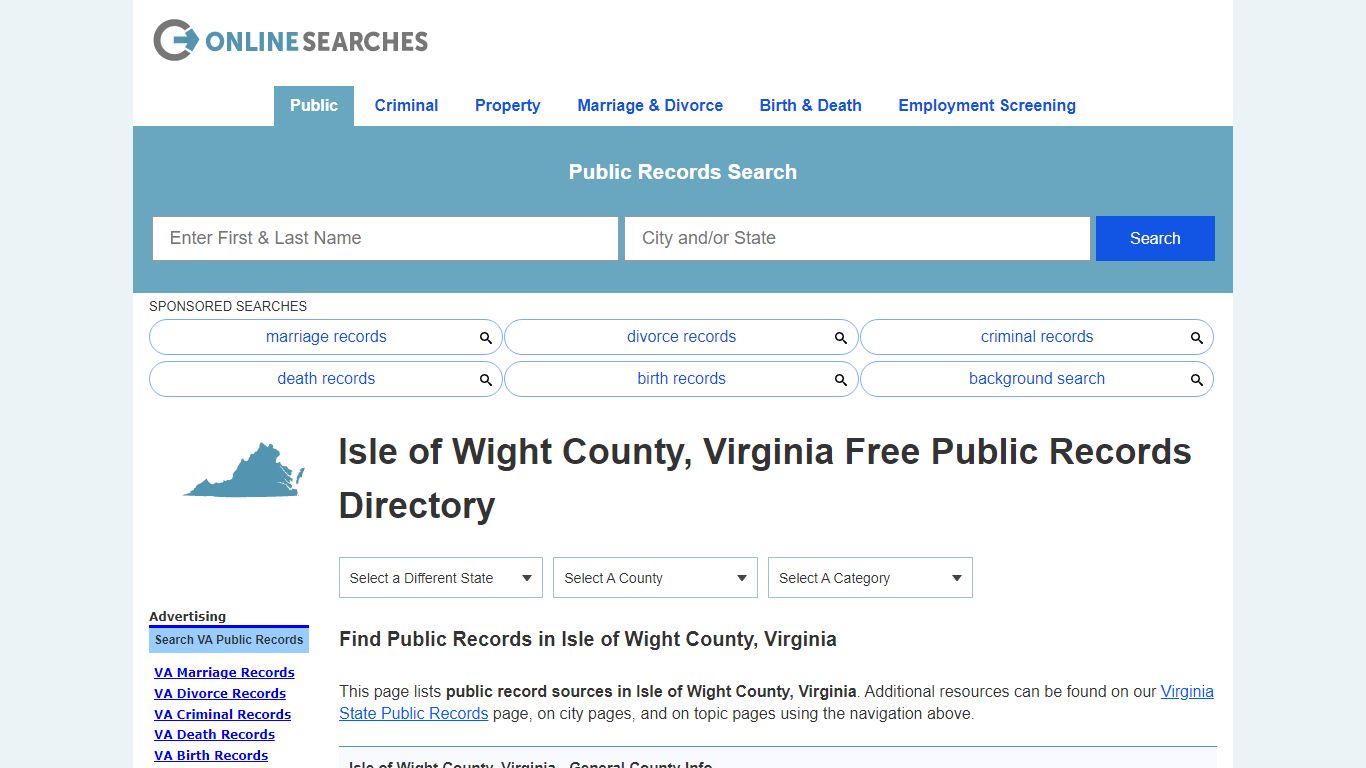 Isle of Wight County, Virginia Public Records Directory